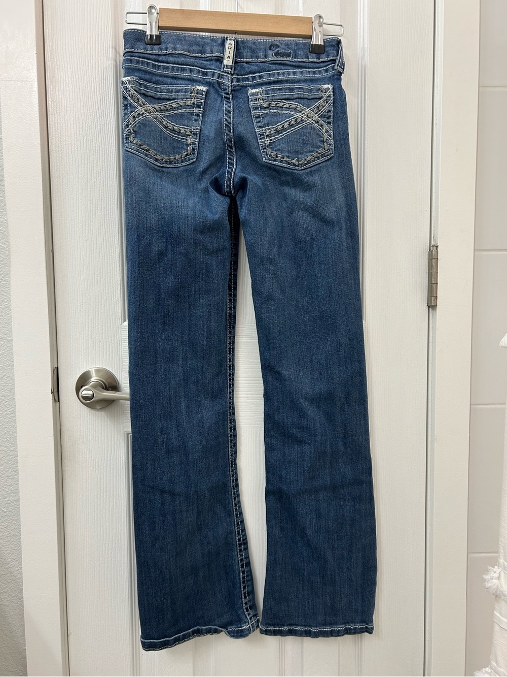 Girls Ariat Dark Blue Bootcut Jeans - Picture 2 of 5